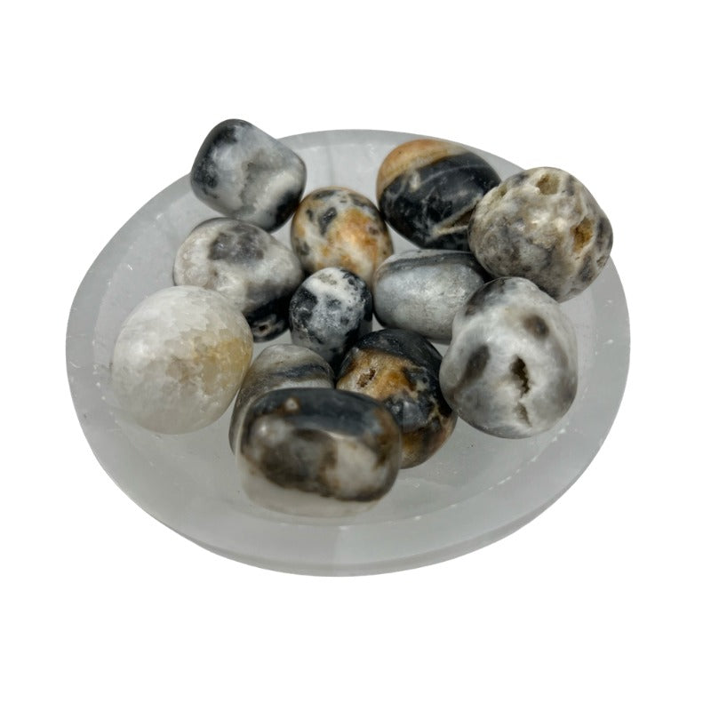 Dendritic Agate with Druse Tumbled Stone - 20-30 mm