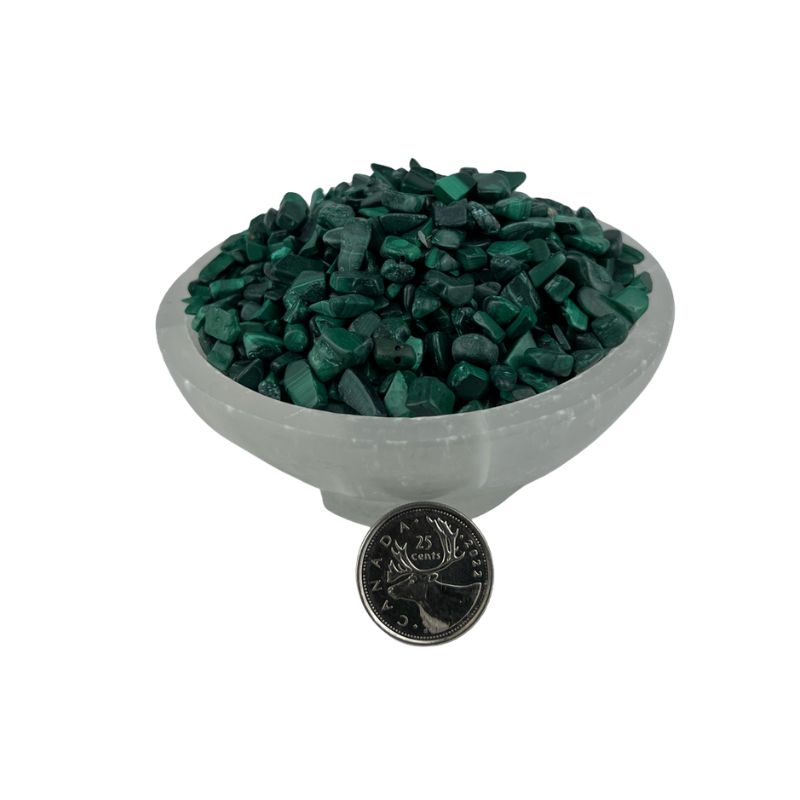Malachite Tumbled Chips - 5-8 mm