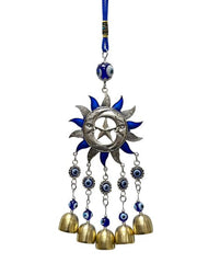 Evil Eye Sun Design Wind Chime - 12 inch