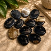 Black Onyx Worry Stone - 1.5-1.75 inch