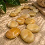 Yellow Aragonite Palm Stone - 1.75 inch