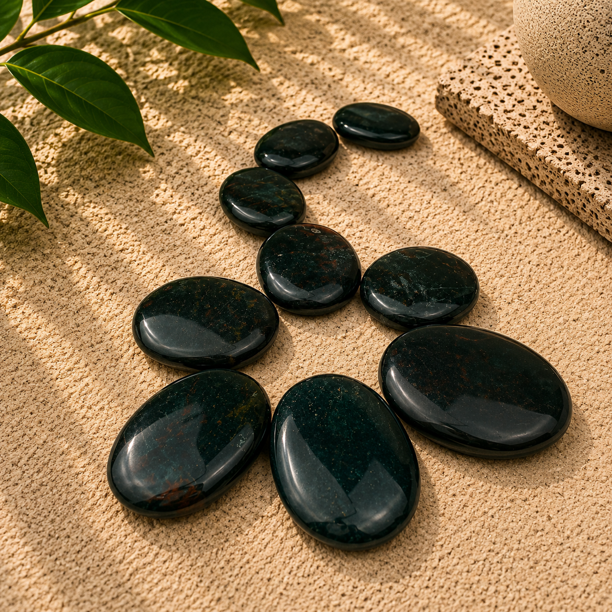 Bloodstone Worry Stone - 1.5 inch