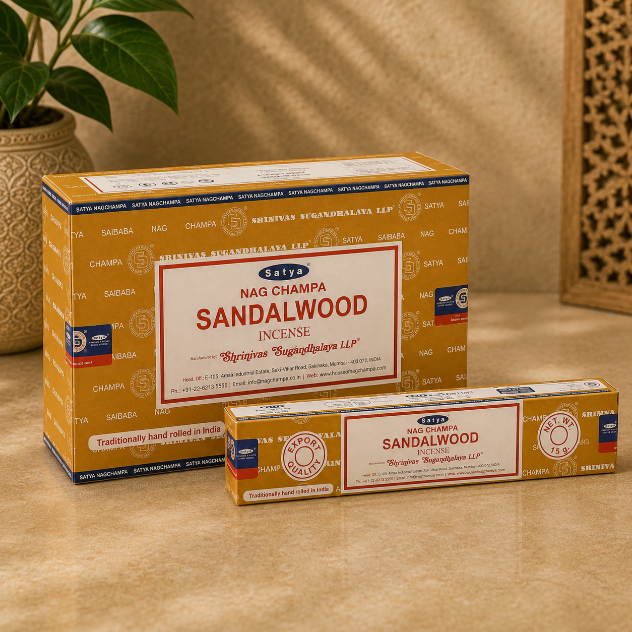 Satya Nag Champa Sandalwood Incense Sticks (15g)
