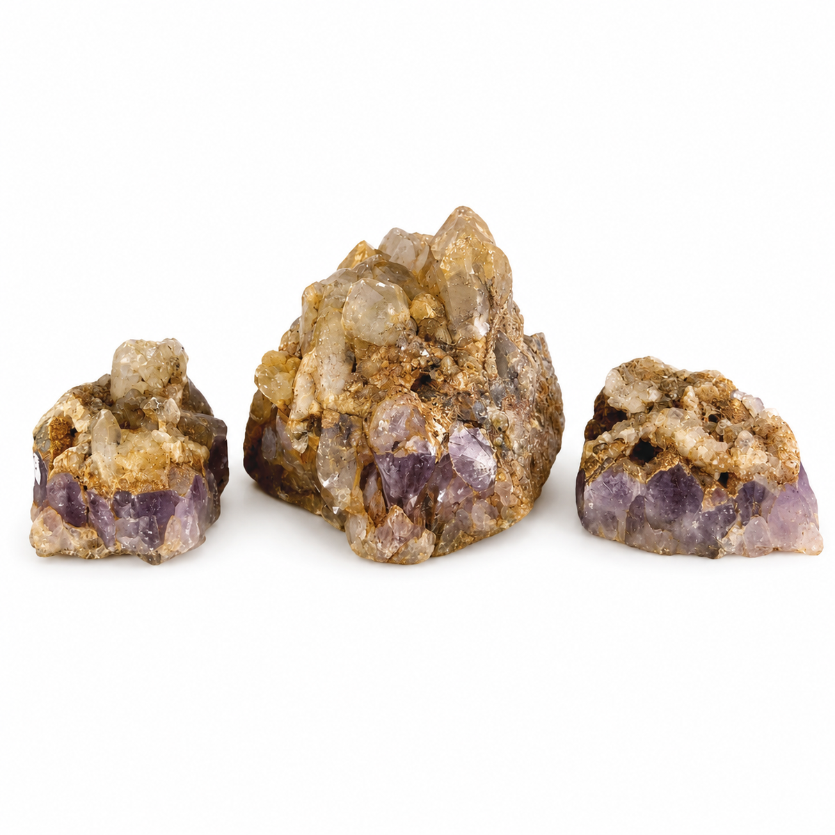 Amethyst with Phantom Quartz & Black Tourmaline Specimen - 2.25-4.5 inch