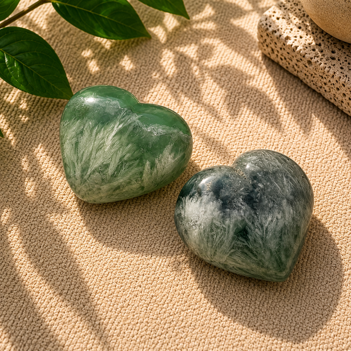 Feather Fluorite Heart - 2-2.25 inch