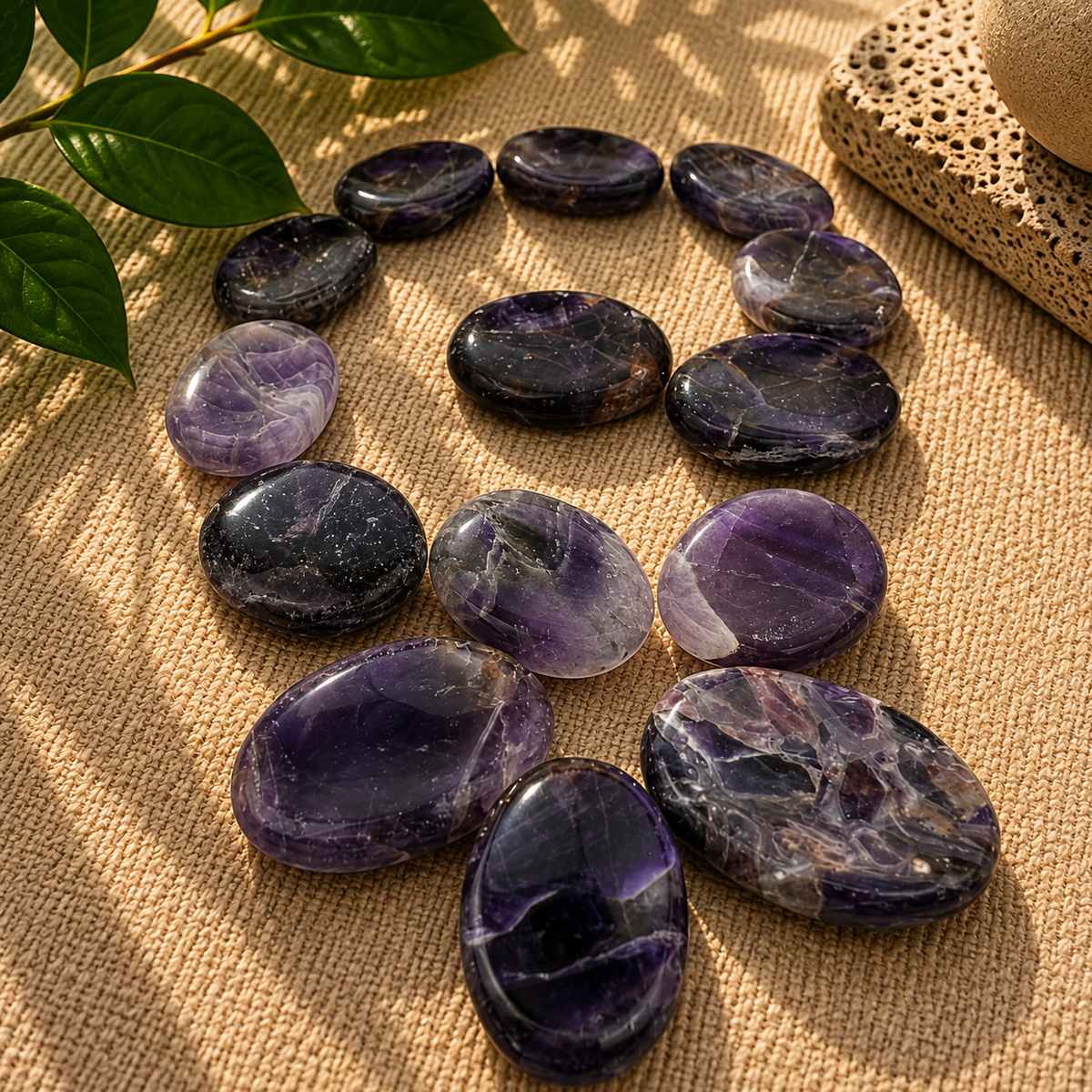 Amethyst Worry Stone - 1.25-1.5 inch