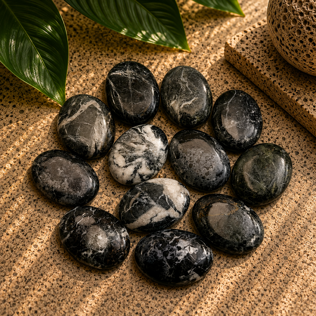 Zebra Jasper Worry Stone - 2 inch