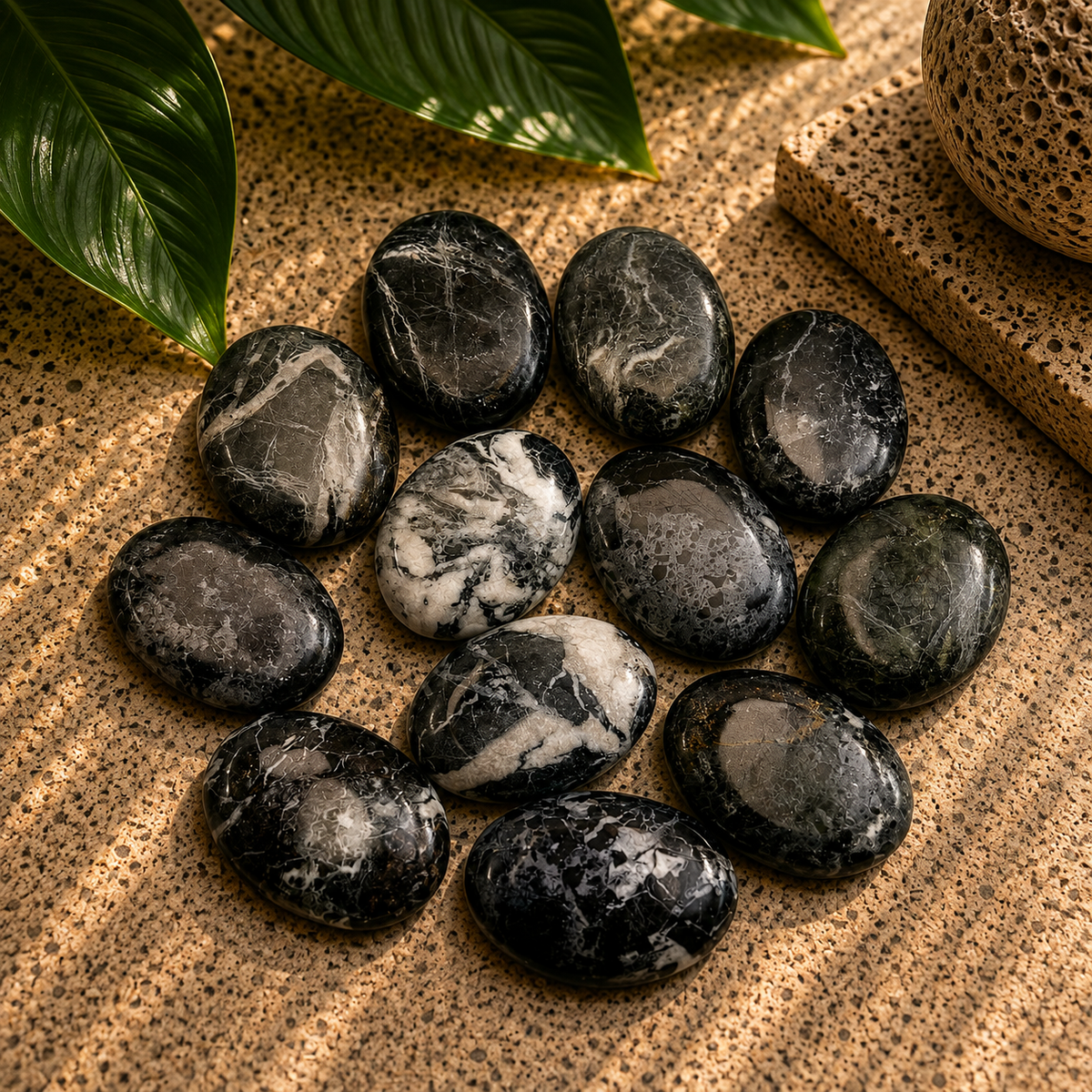 Zebra Jasper Worry Stone - 2 inch