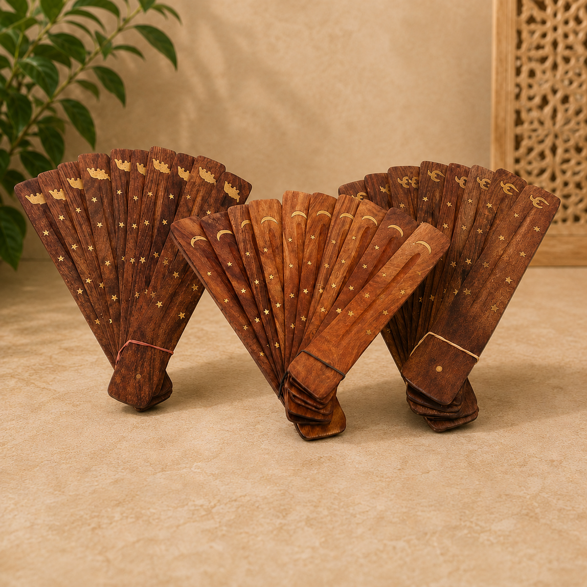 **Flat Wooden Incense Stick Holder - 10 inch**