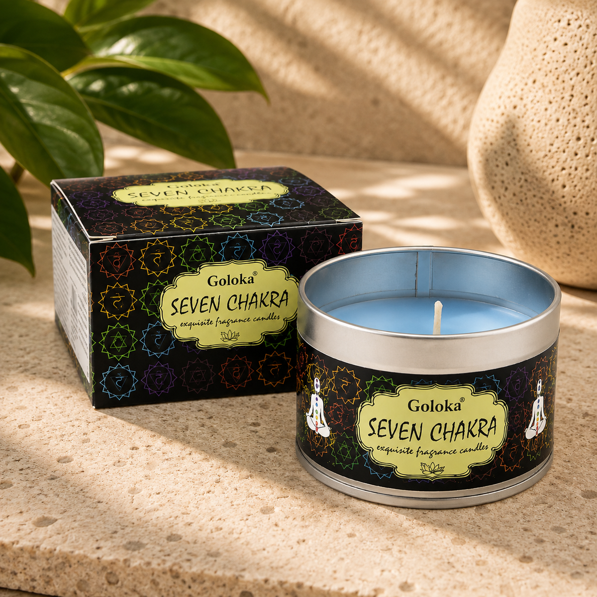 Goloka Seven Chakra Travel Tin Candle