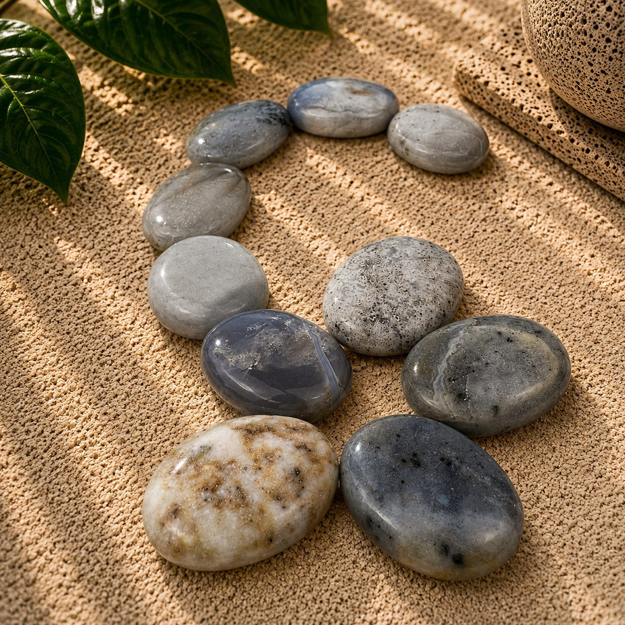Blue Chalcedony Worry Stone - 1.5-1.75 inch