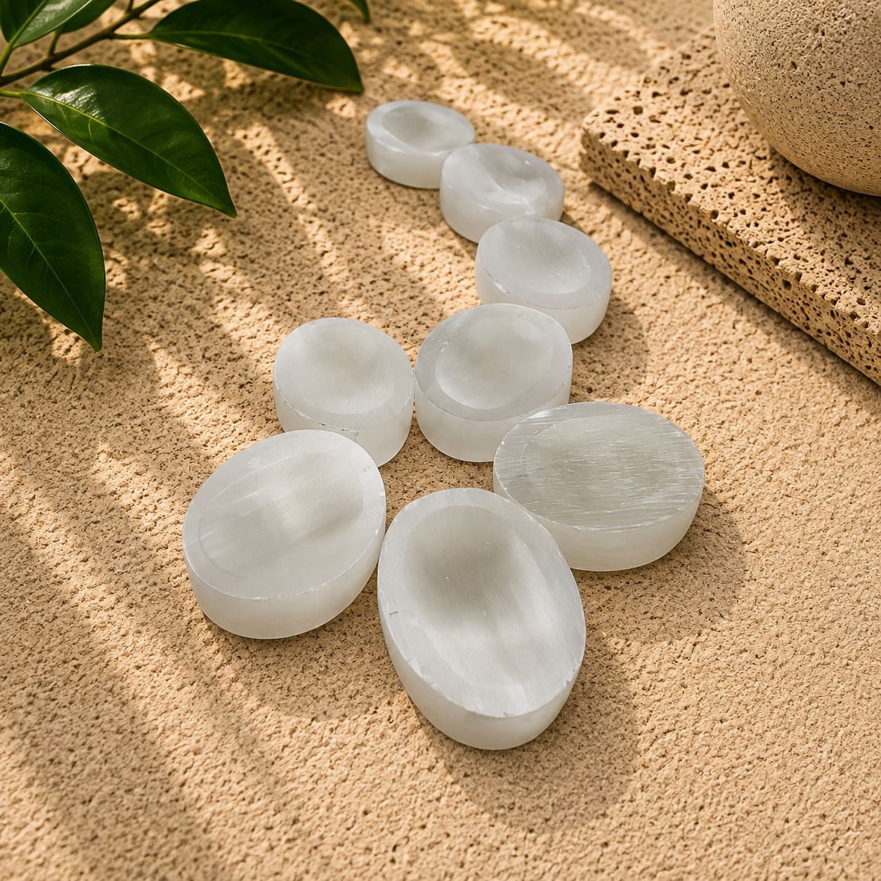 Selenite Worry Stone - 1.25-1.5 inch