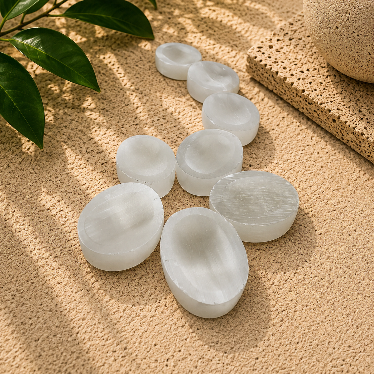 Selenite Worry Stone - 1.25-1.5 inch