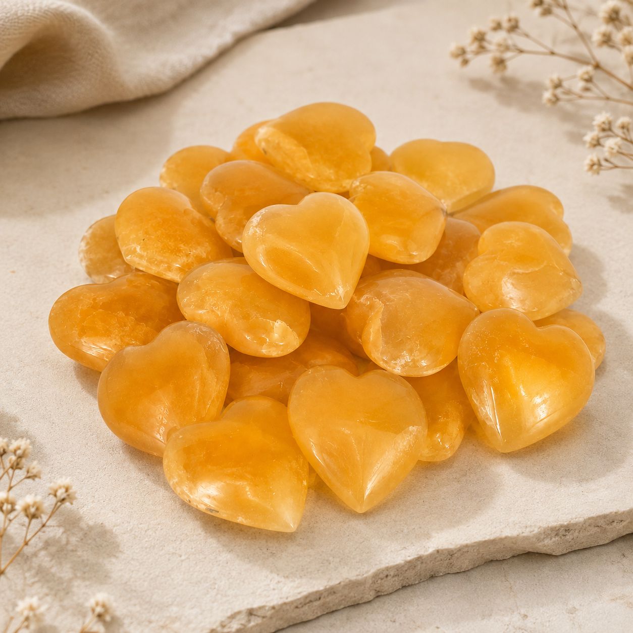 Orange Calcite Heart - 2-2.25 inch