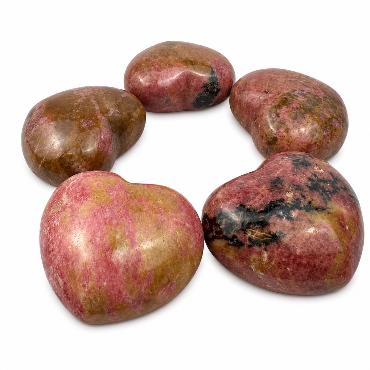 Rhodonite Heart - 1.75 inch