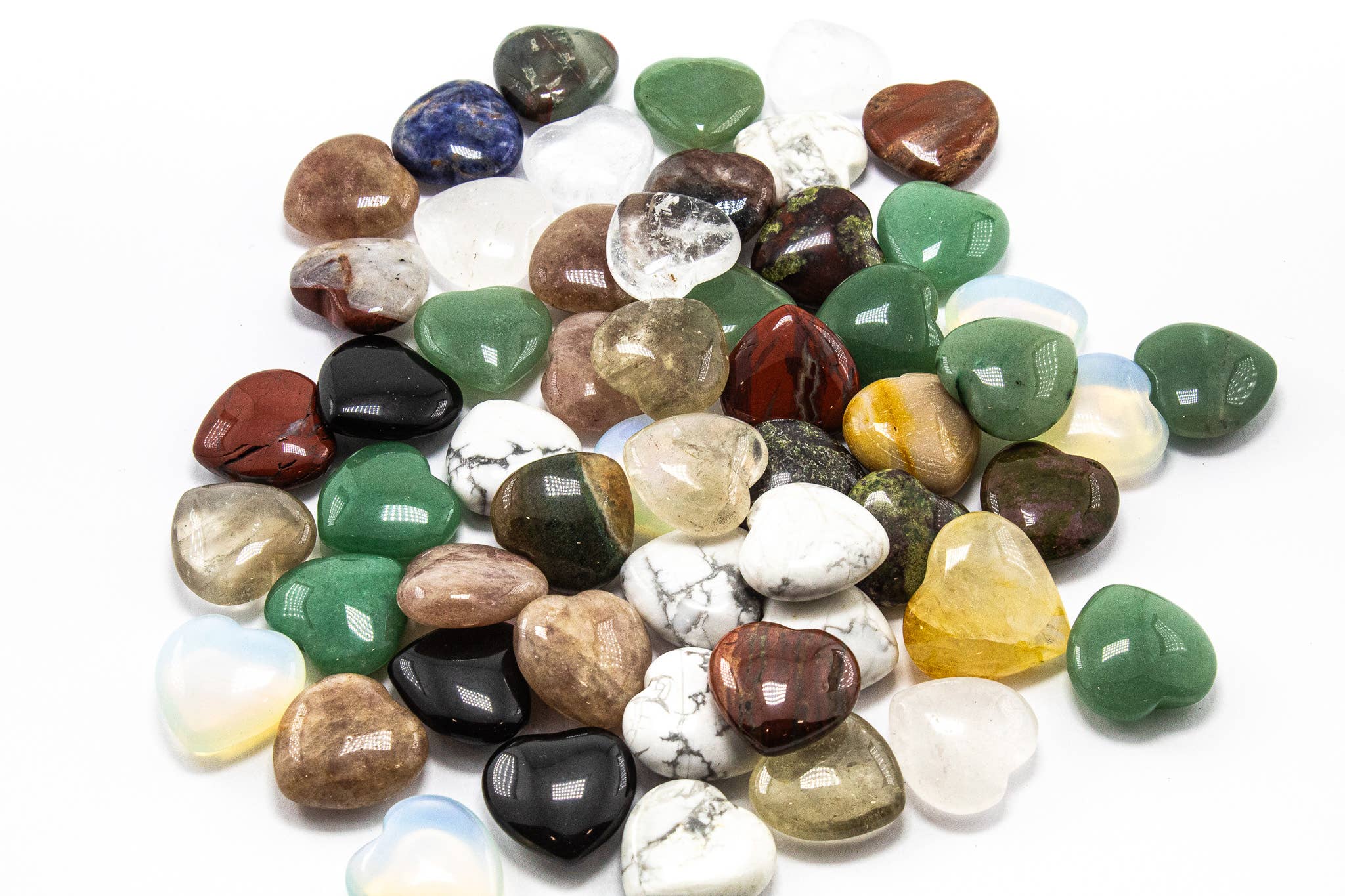Mixed Gemstone Heart - 1 inch
