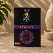 Goloka Chakra Series Sahasrara (Crown Chakra) Cone Incense (10 Cones)