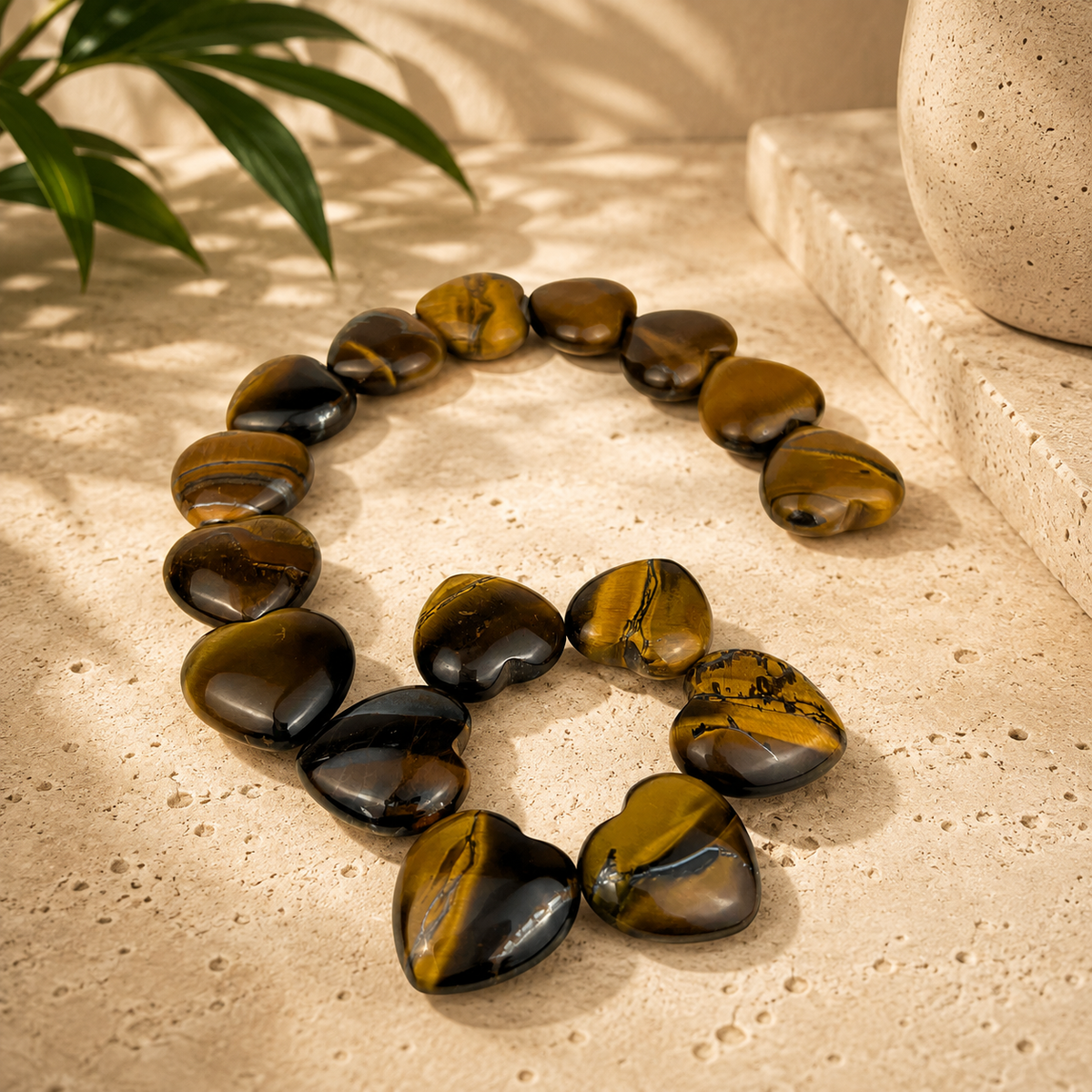 Tiger Eye Heart - 1 inch