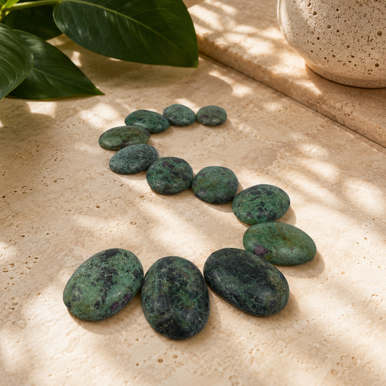 Ruby Zoisite Worry Stone - 1.25-1.5 inch