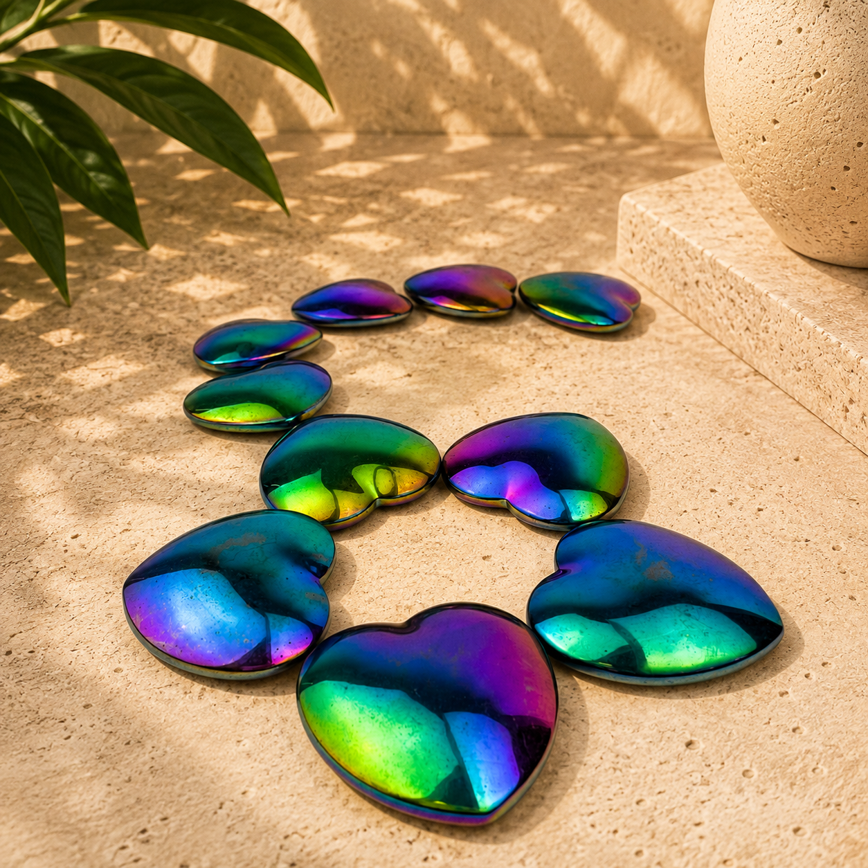 Rainbow Hematite Heart - 1.75 inch