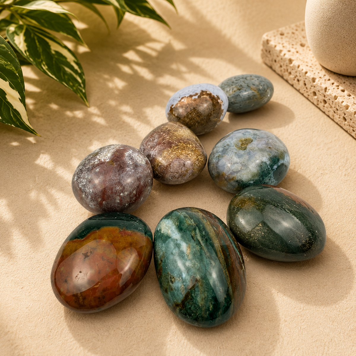 Ocean Jasper Palm Stone - 1.5-2.75 inch