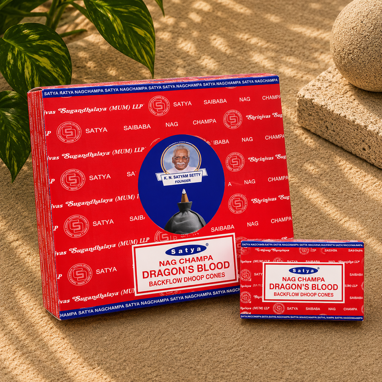Satya Nag Champa Dragon's Blood Dhoop Backflow Cones (10 Cones)