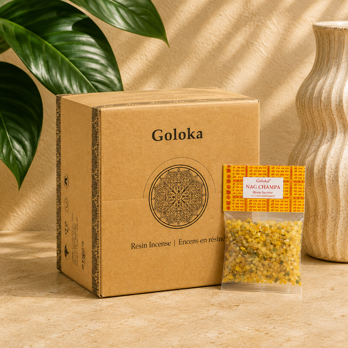 Goloka Nag Champa Resin Incense (15g)