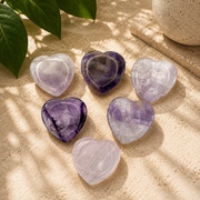 Amethyst Heart Worry Stone - 1.5 inch