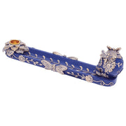 Fujima Blue Skull and Butterfly Stick and Cone Incense Burner (11 in)