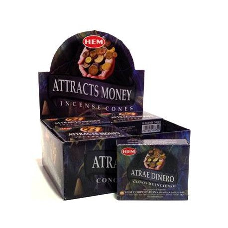 HEM Attracts Money Incense Cones (10 Cones)