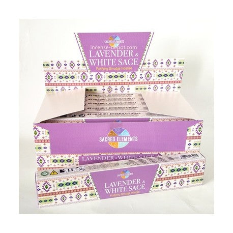 Sacred Elements Lavender and White Sage Hand-Rolled Masala Incense Sticks (15g)