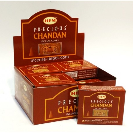 HEM Precious Chandan Incense Cones (10 Cones)