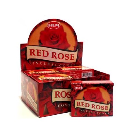 HEM Red Rose Incense Cones (10 Cones)