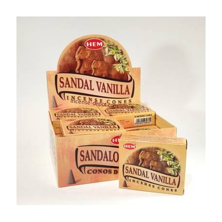 HEM Sandal Vanilla Incense Cones (10 Cones)