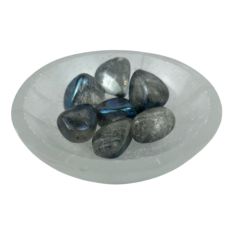 Dark Blue AB Plated Crystal Quartz Tumbled Stone - 15-35 mm