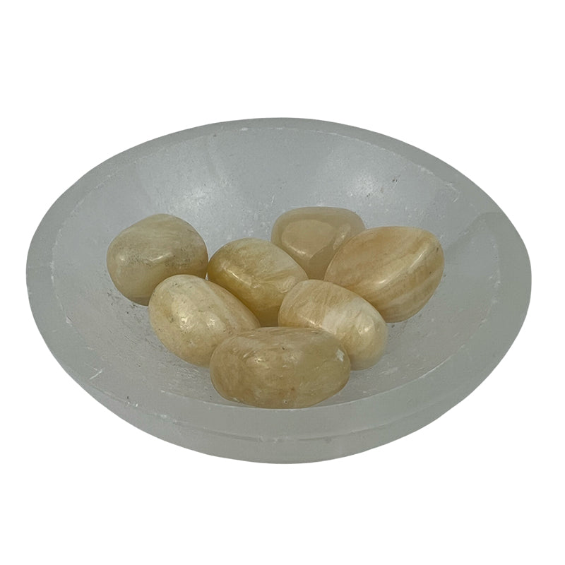 Yellow Calcite Tumbled Stone - 20-30 mm