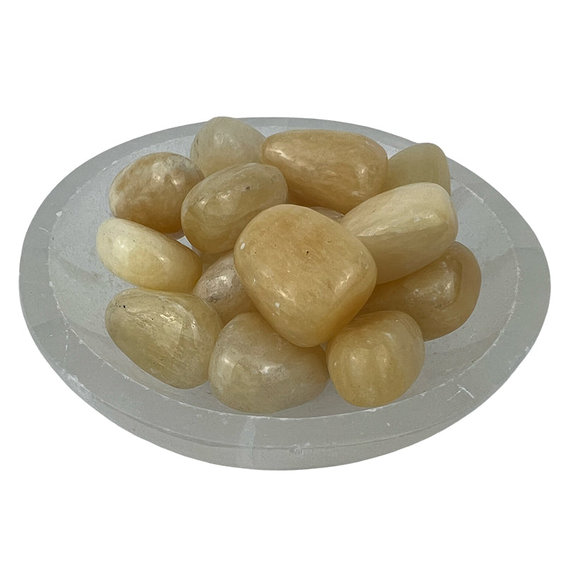 Yellow Calcite Tumbled Stone - 20-30 mm
