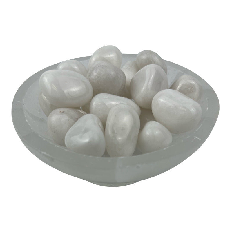 White Agate Tumbled Stone - 20-30 mm