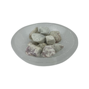 Pink Tourmaline with Quartz Matte Tumbled Stone - 20-40 mm