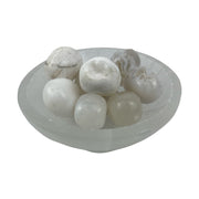 Snow White Agate Tumbled Stone - 20-35 mm