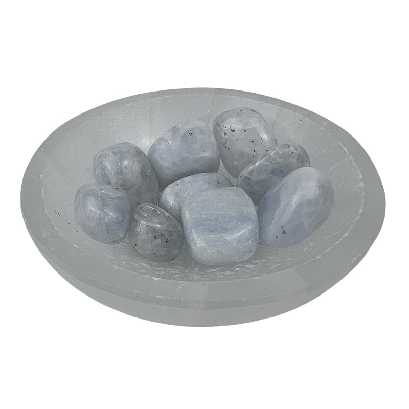 Blue Calcite Tumbled Stone - 20-30 mm