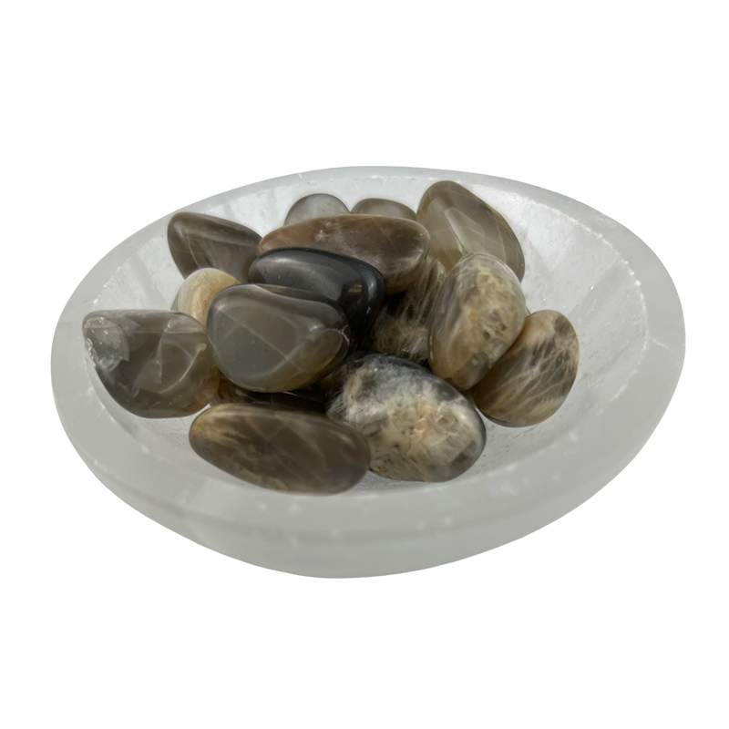 Gray Moonstone Tumbled Stone - 20-40 mm