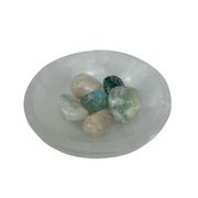Quartz with Chrysocolla Tumbled Stone - 15-35 mm