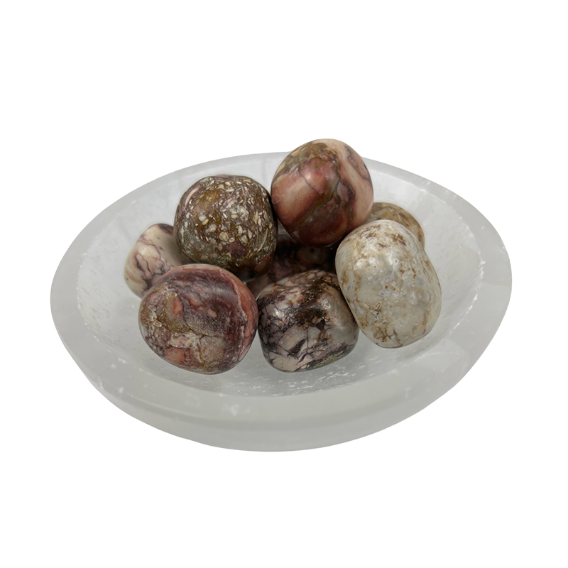 Pink Porcelain Jasper Tumbled Stone - 20-35 mm