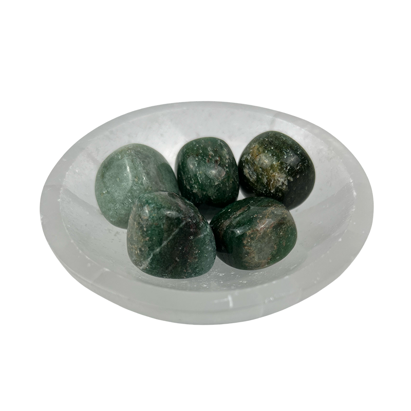 Green Aventurine with Quartz Tumbled Stone - 20-35 mm