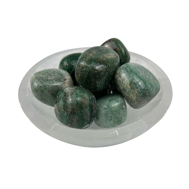 Green Aventurine with Quartz Tumbled Stone - 20-35 mm