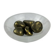 Pyrite with Black Magnetite Tumbled Stone - 15-35 mm