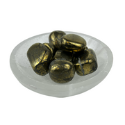 Pyrite with Black Magnetite Tumbled Stone - 15-35 mm