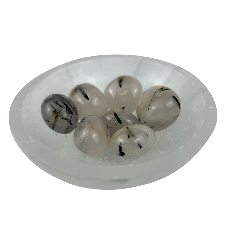 Quartz with Black Tourmaline Rutile Tumbled Stone - 15-35 mm