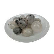Quartz with Black Tourmaline Rutile Tumbled Stone - 15-35 mm